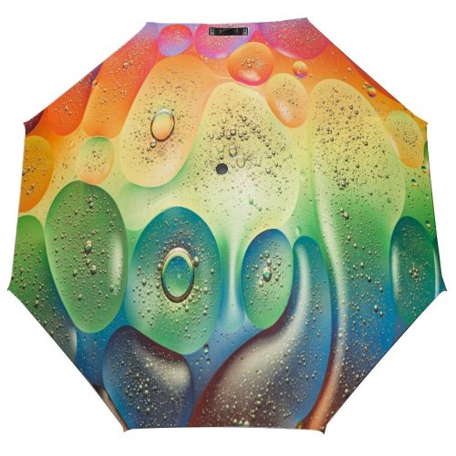 yanfind Umbrella Manual Shiny Liquid Simplicity Bubble Oil Art Satin Abstract Motion Biological Essential Windproof waterproof anti-ultraviolet protection golf umbrella