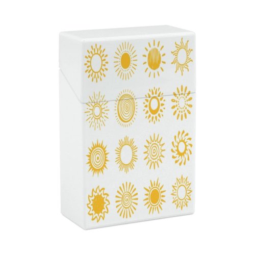 yanfind Cigarette Case Cheerful Happiness Dotted Contour Cartoon Natural Temperature Sunlight Doodle Scribble Heat Hard Plastic Crushproof Cigarette Case