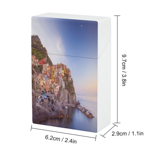 yanfind Cigarette Case Harbor Mediterranean Idyllic Place Beach Scenics Exterior Sea Monterosso Seascape Italy Famous Hard Plastic Crushproof Cigarette Case