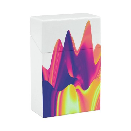 yanfind Cigarette Case Space Topography Decorative Technician Futuristic Cartography Virtual Dimensional Flowing Purple Innovation Geography Hard Plastic Crushproof Cigarette Case