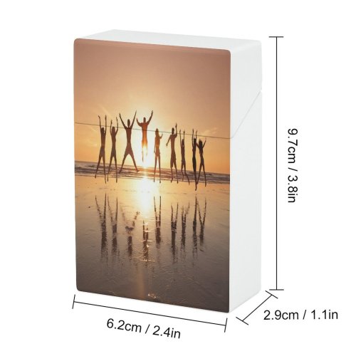 yanfind Cigarette Case Raised Beach Happiness Outdoors Young Horizon Cornwall Barefoot Boys Sunlight Teenage Sea Hard Plastic Crushproof Cigarette Case