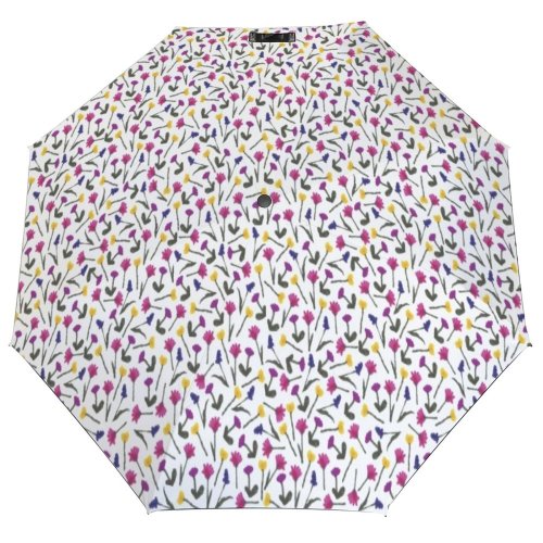 yanfind Umbrella Manual Joy Growth Happiness Idyllic Beauty Cheerful Bloom Springtime Purple Simplicity Seamless Craft Windproof waterproof anti-ultraviolet protection golf umbrella