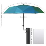 yanfind Umbrella Manual Effects Brightly Placard Turquoise Neon Hexagon Natural Dimensional Photographic Shiny Windproof waterproof anti-ultraviolet protection golf umbrella
