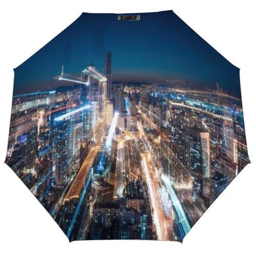 yanfind Umbrella Manual Sky Big Data Beam Blurred Emitting Surreal Tech Futuristic Province Windproof waterproof anti-ultraviolet protection golf umbrella