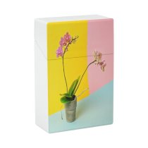 yanfind Cigarette Case Space Studio Block Bloom Shot Vibrant Pot Orchid Houseplant Pastel USA Flower Hard Plastic Crushproof Cigarette Case