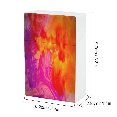 yanfind Cigarette Case Studio Mixing England Liquid Flowing Purple Underwater Watercolor Shot Paints Wave Hard Plastic Crushproof Cigarette Case