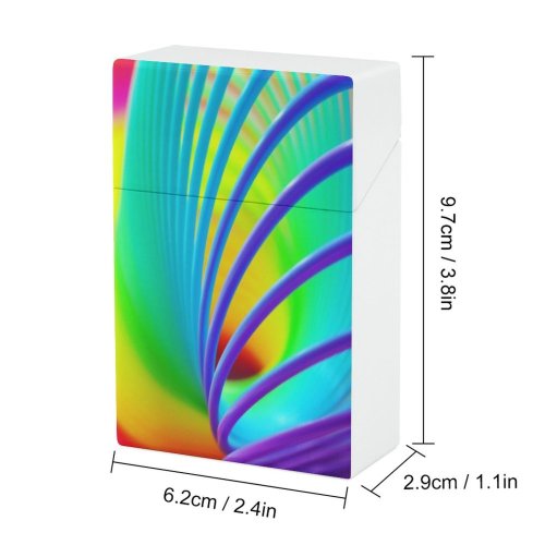 yanfind Cigarette Case Saturated Growth Bending Futuristic Toy Pulling Bandwidth Rainbow Defocused Moving Vitality Hard Plastic Crushproof Cigarette Case