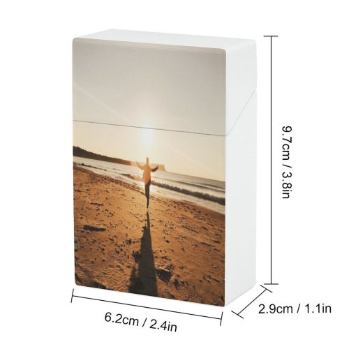 yanfind Cigarette Case Beach Happiness Outstretched Lifestyles Forward Way Over Ireland Vitality Carefree Hard Plastic Crushproof Cigarette Case