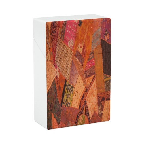 yanfind Cigarette Case Old Nepal Bandage Ancient Sewing Cultures Fashioned Patchwork Craft Boho Cotton Decoration Hard Plastic Crushproof Cigarette Case
