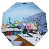 yanfind Umbrella Manual Ilulissat Exterior Arctic Townscape Polar Snow Community Greenland Winter Building Architecture Outdoors Windproof waterproof anti-ultraviolet protection golf umbrella