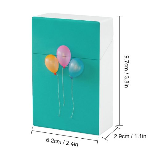 yanfind Cigarette Case Space Joy Happiness Turquoise Cheerful String Memories Imagination Balloon Simplicity Childhood Hard Plastic Crushproof Cigarette Case