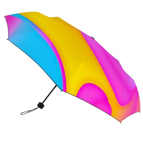 yanfind Umbrella Manual Space Glowing Smoking Futuristic Smooth Rainbow Neon Generated Creativity Flame Windproof waterproof anti-ultraviolet protection golf umbrella
