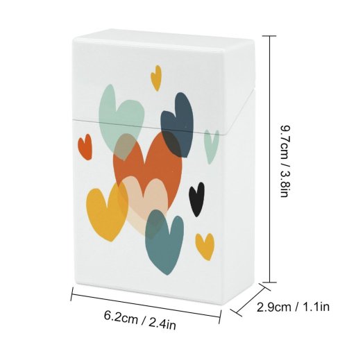 yanfind Cigarette Case Romance Cheerful Gradient Decoration Happiness Emotion Love Lifestyles Entertainment Internal Watercolor Relationship Hard Plastic Crushproof Cigarette Case