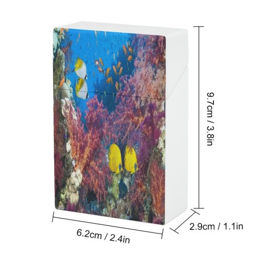 yanfind Cigarette Case Threadfin Relaxation Butterflyfish Tranquility Leisure Coral Undersea Beauty Ecosystem Sea Egypt Wild Hard Plastic Crushproof Cigarette Case