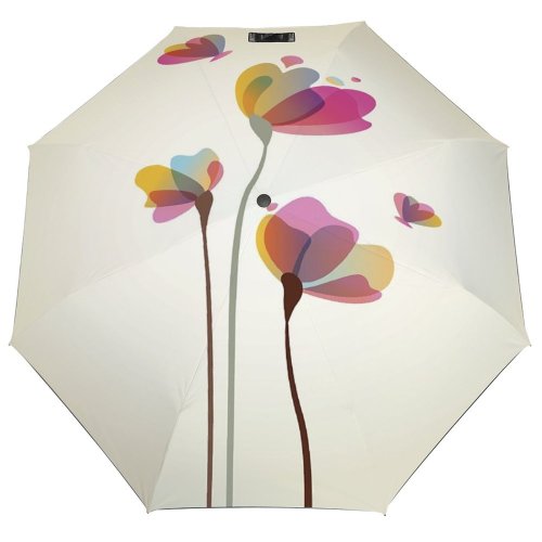 yanfind Umbrella Manual Space Glowing Pollen Transparent Brightly Botany Bouquet Stem Femininity Beauty Windproof waterproof anti-ultraviolet protection golf umbrella