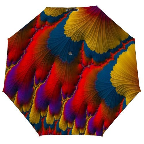 yanfind Umbrella Manual Shiny Twisted Fractal Digitally Oil Root Abstract Vitality Fibonacci Motion Styles Windproof waterproof anti-ultraviolet protection golf umbrella