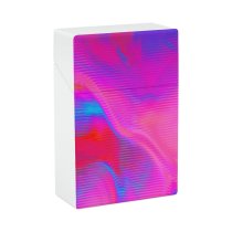 yanfind Cigarette Case Space Saturated Glowing Futuristic Smooth Screen Mixing Neon Hologram Blurred Creativity Lighting Hard Plastic Crushproof Cigarette Case