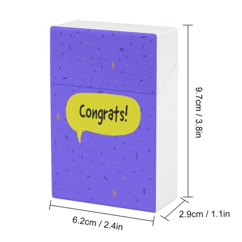 yanfind Cigarette Case Cheerful Fun Happiness Decoration Cartoon Graduation Congratulating Document Handwriting Success Art Calligraphy Hard Plastic Crushproof Cigarette Case