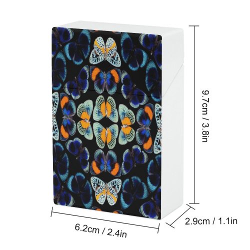 yanfind Cigarette Case Studio Digital Beauty Composite Manipulation Shot Vibrant Butterfly Wildlife Symmetry Insect Row Hard Plastic Crushproof Cigarette Case