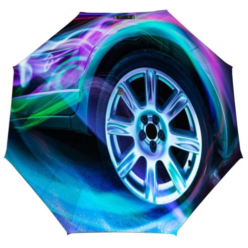 yanfind Umbrella Manual Car Glowing Fiber Flash Blurred Lighting Transportation Shot Safety Alternative Abstract Technology Windproof waterproof anti-ultraviolet protection golf umbrella