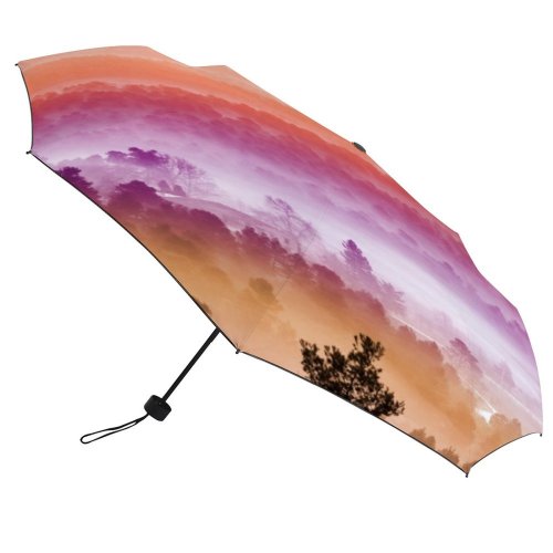 yanfind Umbrella Manual Landscaped Space Valencia Pain Brightly Tree Idyllic Moody Fog Range Windproof waterproof anti-ultraviolet protection golf umbrella