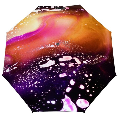yanfind Umbrella Manual Studio Purple Dye Shot Oil Messy Simplicity Crude Vibrant Art Monica Windproof waterproof anti-ultraviolet protection golf umbrella