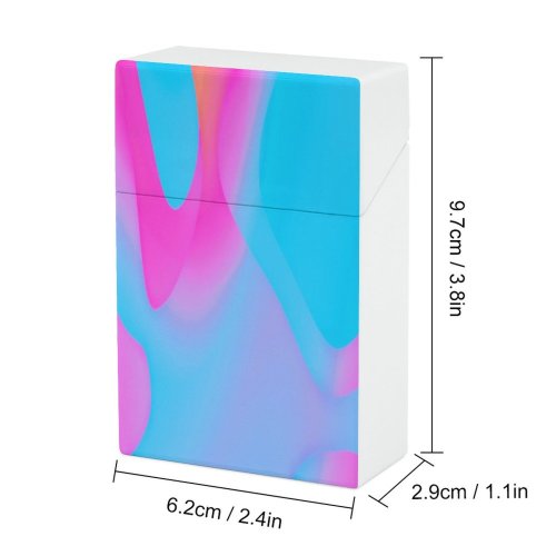 yanfind Cigarette Case Space Glowing Smoking Futuristic Smooth Rainbow Neon Generated Flame Liquid Hard Plastic Crushproof Cigarette Case