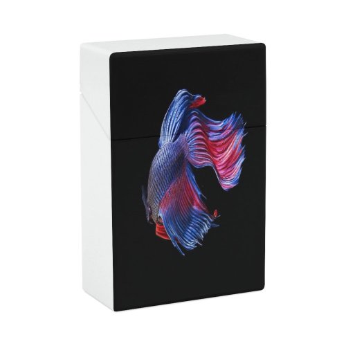yanfind Cigarette Case Skin Studio Fish Beauty Iridescent Fin Shot Siamese Vibrant Wildlife UK Fighting Hard Plastic Crushproof Cigarette Case