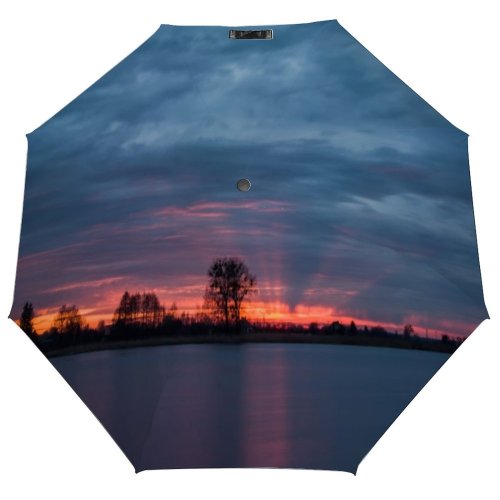 yanfind Umbrella Manual Sky Natural Morning Reflection Horizon Scene Dramatic Plant Scenics Sunset Outdoors Windproof waterproof anti-ultraviolet protection golf umbrella
