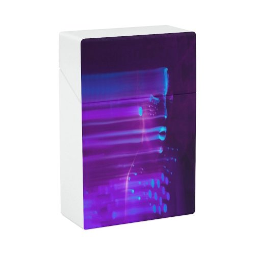 yanfind Cigarette Case Space Glowing Z Digital Ultraviolet Futuristic Caucasian Beauty Neon Innocence Face Hard Plastic Crushproof Cigarette Case