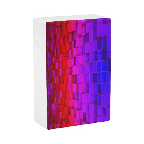 yanfind Cigarette Case Natural Purple Cube Craft Wall Art Building Light Abstract Feature Design Hard Plastic Crushproof Cigarette Case