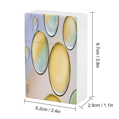 yanfind Cigarette Case Beauty Cambridgeshire Floating Refraction Creativity Liquid Natural Shiny Vibrant Art Drop Hard Plastic Crushproof Cigarette Case