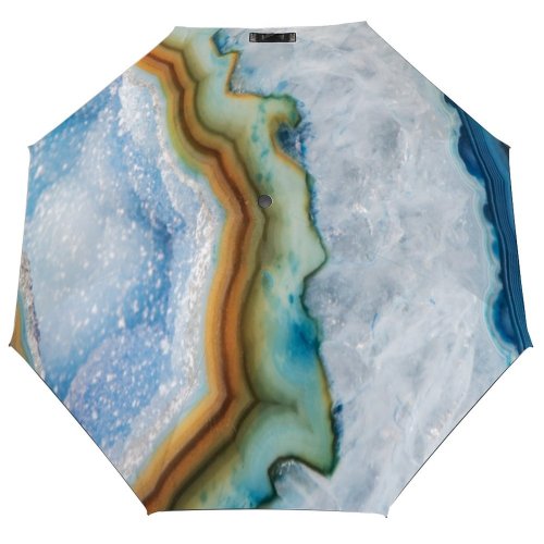 yanfind Umbrella Manual Relaxation Tranquility Amber Emotion Studio Turquoise Mineral Concentration Vitality Consoling Geode Natural Windproof waterproof anti-ultraviolet protection golf umbrella