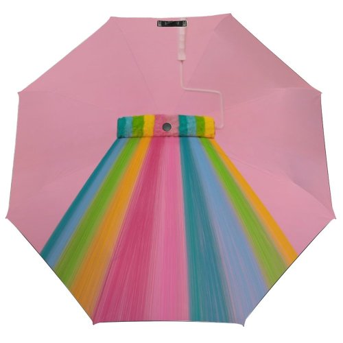 yanfind Umbrella Manual Pastel Rainbow Art Space Striped Roller USA Design Vibrant Windproof waterproof anti-ultraviolet protection golf umbrella