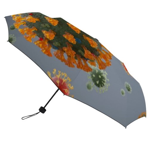 yanfind Umbrella Manual Virus Epidemic Organism Magnification Science Dimensional Danger Digitally Viral Sample Pneumonia Research Windproof waterproof anti-ultraviolet protection golf umbrella