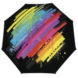 yanfind Umbrella Manual Grunge Homosexual Rainbow Splattered Funky Vibrant Drop Abstract Retro Spraying Design Windproof waterproof anti-ultraviolet protection golf umbrella