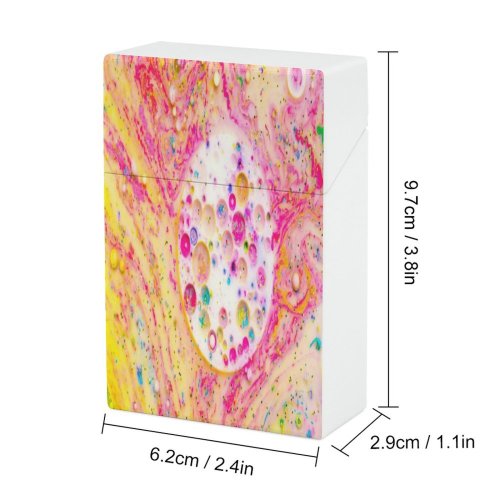 yanfind Cigarette Case Soap Biological Mixing Splattered Liquid Flowing Natural Morphing Dye Sud Hard Plastic Crushproof Cigarette Case