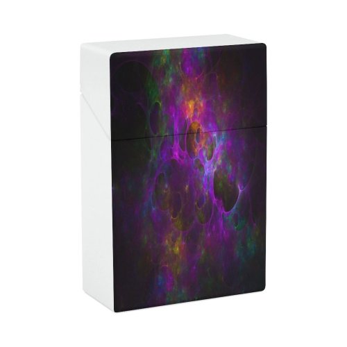 yanfind Cigarette Case Space Glowing Futuristic Generated Chaos Purple Sparks Surreal Science Explosive Hard Plastic Crushproof Cigarette Case