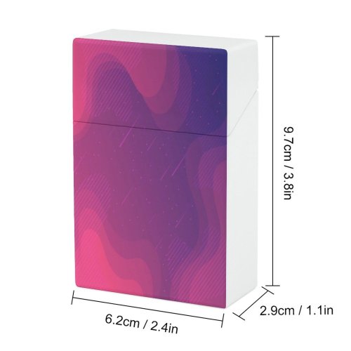 yanfind Cigarette Case Space Meteor Attitude Futuristic Cool Shower Dark Neon Vitality Generated Lighting Liquid Hard Plastic Crushproof Cigarette Case