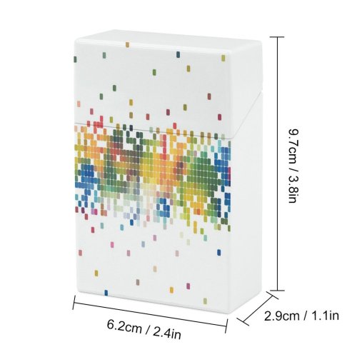 yanfind Cigarette Case Data Beauty Checked Generated Science Rectangle Craft Art Hill Decoration Digitally Abstract Hard Plastic Crushproof Cigarette Case