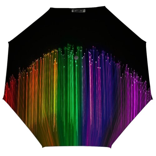 yanfind Umbrella Manual Glowing Fiber Studio Futuristic Rainbow Optic Blurred Creativity Natural Speed Innovation Shot Windproof waterproof anti-ultraviolet protection golf umbrella