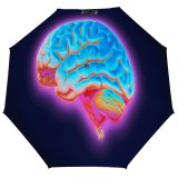 yanfind Umbrella Manual Glowing Futuristic Brain Craft Archival Art Light Anatomy Technology Windproof waterproof anti-ultraviolet protection golf umbrella