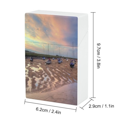 yanfind Cigarette Case Norfolk Sea Marsh Boat England Beach Dusk Coastline Sky Sunset Destinations Wells Hard Plastic Crushproof Cigarette Case
