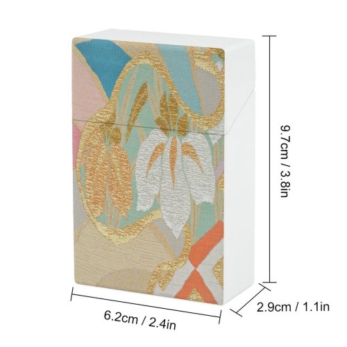 yanfind Cigarette Case Traditional Floral Kimono Japanese Craft Tradition Embroidery Art Creativity Japan Design Hard Plastic Crushproof Cigarette Case