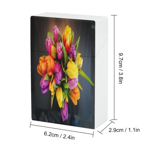 yanfind Cigarette Case Vase Botany Bouquet Beauty Inflorescence Fragility Bloom Springtime Tulip Stamen Bunch Purple Hard Plastic Crushproof Cigarette Case
