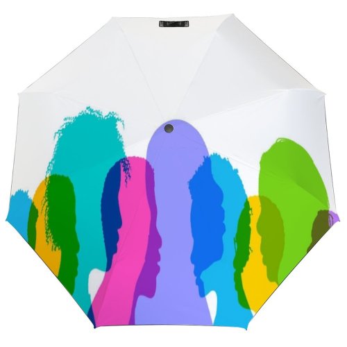 yanfind Umbrella Manual Headshot Attitude Cool Face Internal Funky Medium Afro Layered Silhouette Profile Organ Windproof waterproof anti-ultraviolet protection golf umbrella