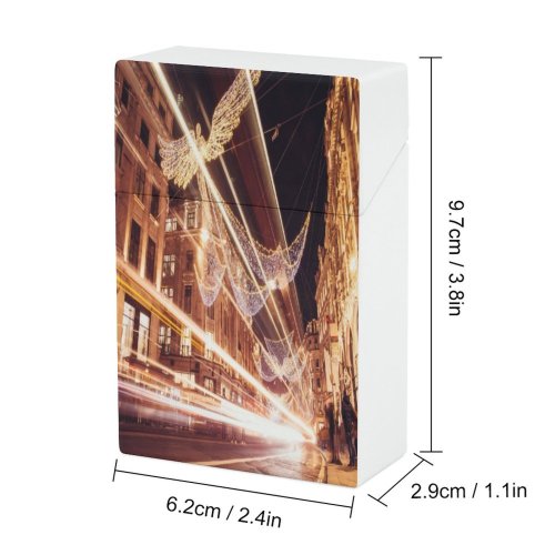 yanfind Cigarette Case Shopping Place England Exterior Christmas Dusk Retail Night Lights Famous Togetherness Hard Plastic Crushproof Cigarette Case