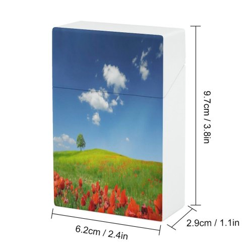 yanfind Cigarette Case Remembrance Agriculture Peace Denmark Tree Idyllic Rural Beauty Symbols Perennial Poppy Hard Plastic Crushproof Cigarette Case