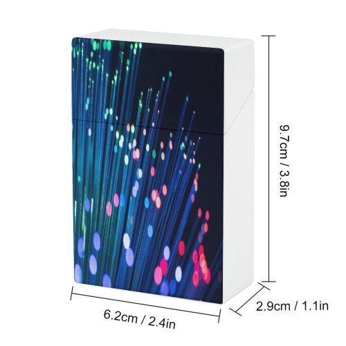 yanfind Cigarette Case Space Transfer Glowing Telephone Fiber Optometry Data Optic Defocused Virtual Lighting Natural Hard Plastic Crushproof Cigarette Case