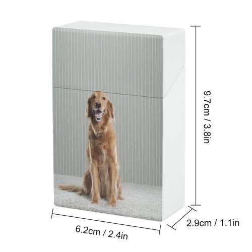 yanfind Cigarette Case Cheerful Carpet Dog Happiness Emotion Love Angeles Decor City Camera USA Cute Hard Plastic Crushproof Cigarette Case